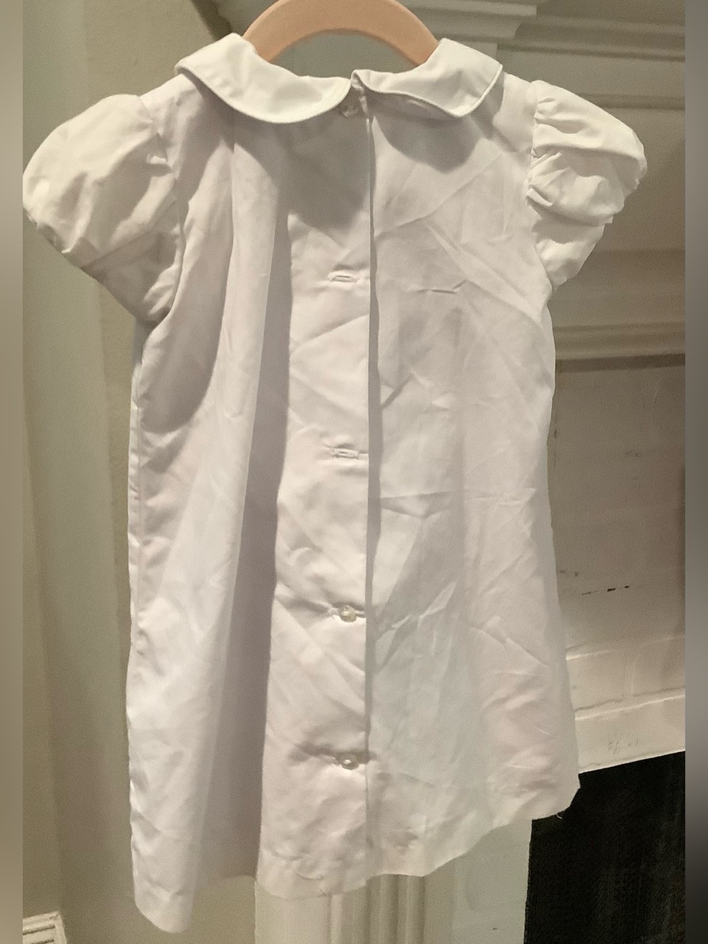 Girls Frozen White Dress with Peter Pan Collar, Elsa Anna, Disney - Picture 3 of 4